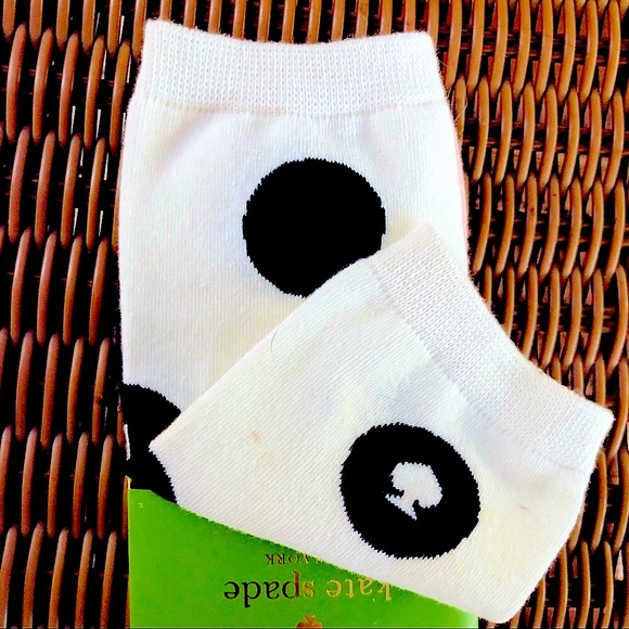 NEW KATE SPADE 3Pr Pink, Black & White Stripe & Polkadot Crew Socks - Picture 6 of 10